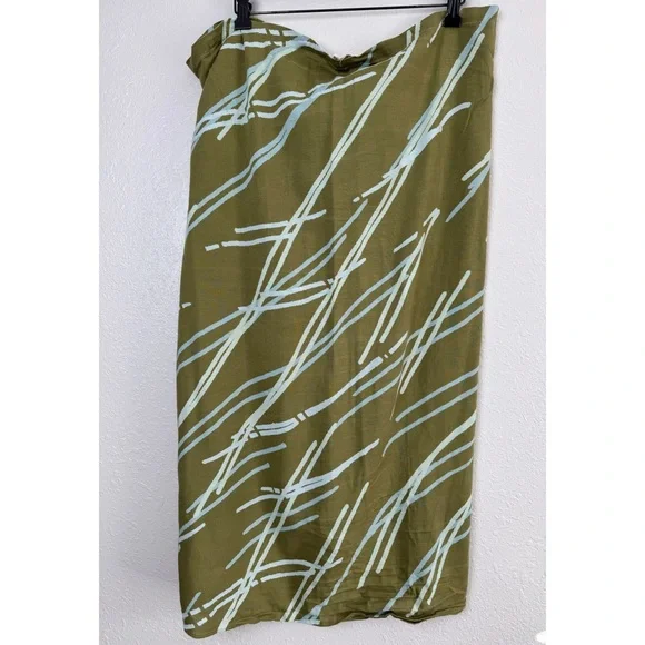 Anthropologie green blue beach swim wrap skirt sarong One size - Picture 6 of 10
